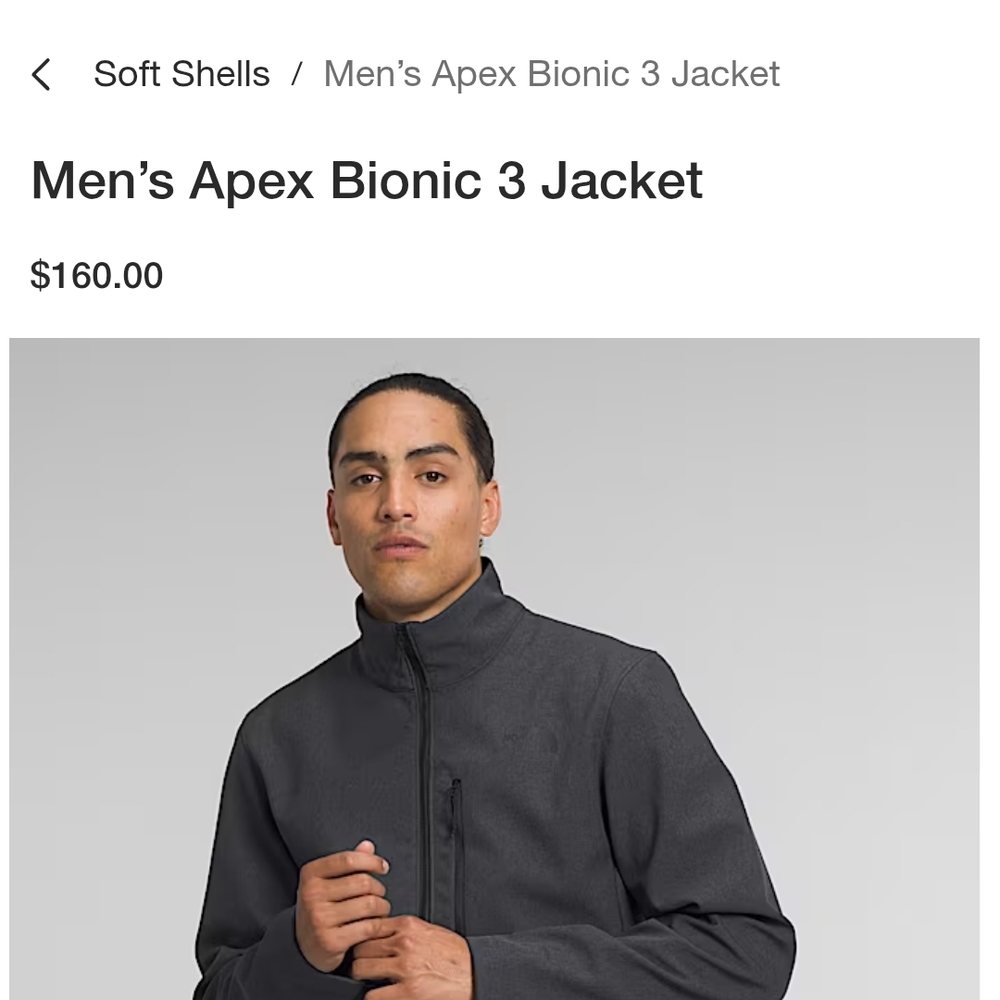 The North Face Men's Charcoal Performance Jacket - Picture 6 of 6
